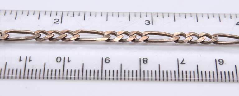 Vintage Sterling Silver Figaro Chain Necklace