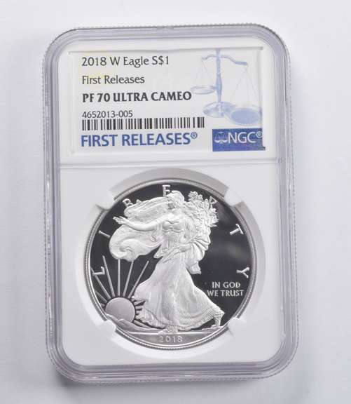 PF70 UCAM 2018-W American Silver Eagle FR NGC
