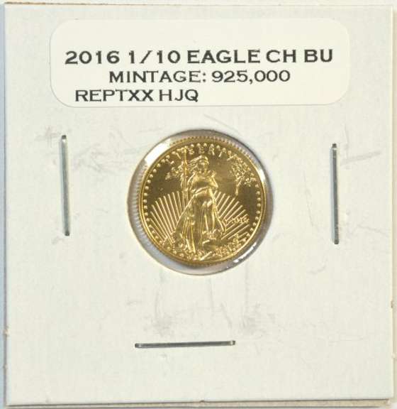 Pristine Superb Gem BU 2016 $5 American Gold Eagle coin