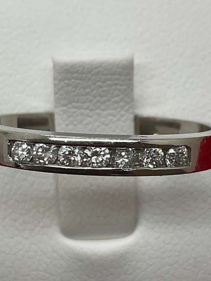 MENS 14K WHITE AND GOLD DIAMOND BAND