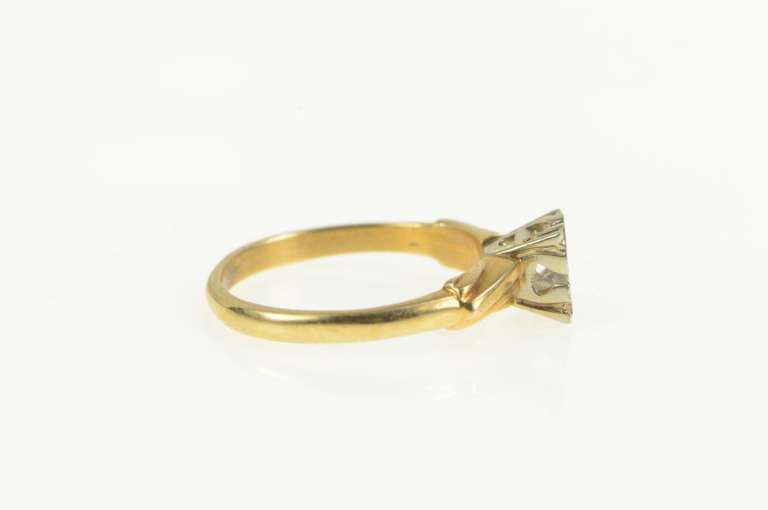 14K Yellow Gold 4.5mm Vintage NOS 1950's Engagement Setting Ring