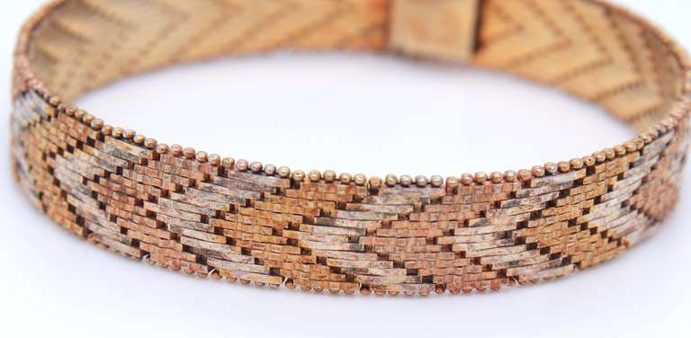 STERLING SILVER AND GOLD MESH BRACELET