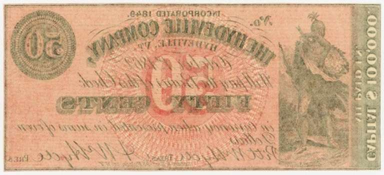 Superb Crisp 1862 50 Cent Note The Hydeville Company Vermont!