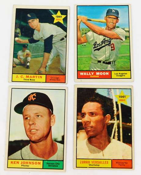 4 Topps 1961 Baseball Cards - 2 Rookies