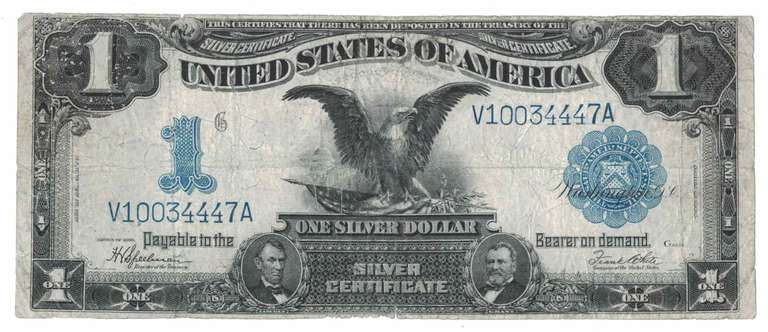 1899 $1 One Dollar Black Eagle Silver Certificate Bank Note US Bill