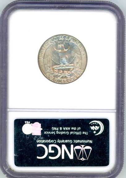 1944 Silver Washington Quarter in NGC MS63 W