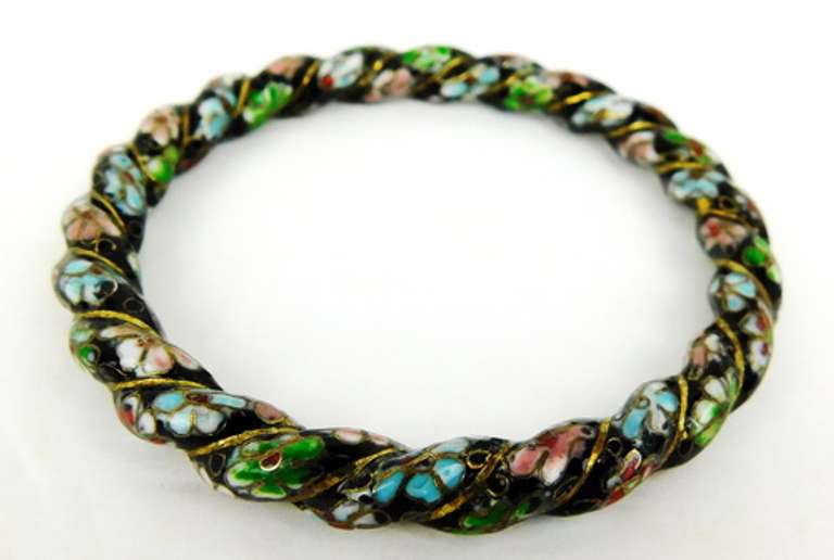 Wonderful Early Chinese Enameled Bangle Bracelet