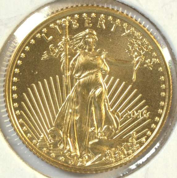 Pristine Superb Gem BU 2016 $5 American Gold Eagle coin