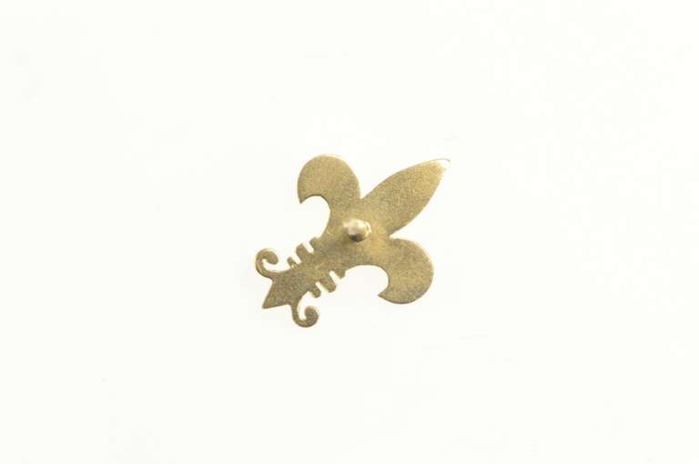 14K Yellow Gold Fleur De Lis Symbol Lapel Pin/Brooch