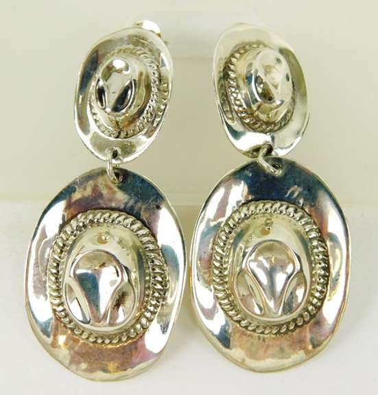 Sterling Cowboy Hats Bracelet & Dangly Earrings