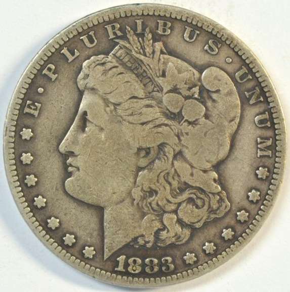 Attractive 1883-CC Morgan Silver Dollar. Key date 'CC'