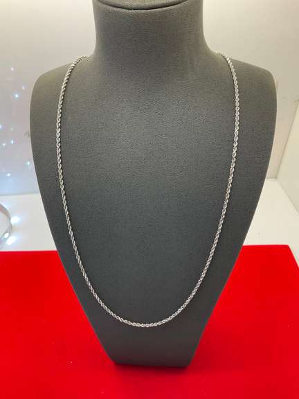 14K WHITE GOLD ROPE CHAIN