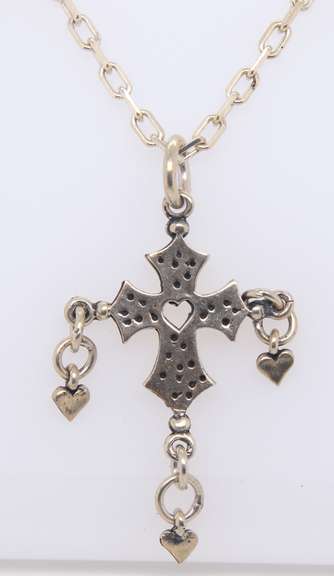 Vintage Sterling Silver Cross Pendant on Chain