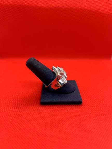 DAZZLING MENS 14K WHITE GOLD RING WITH 2.07 CARATS OF DIAMOND