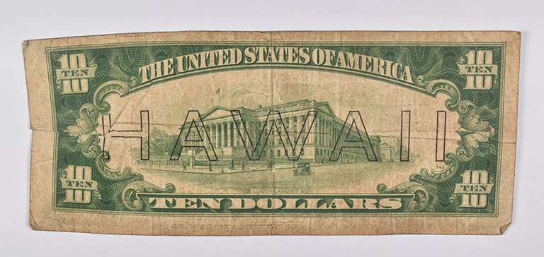 1934-A Star $10 San Francisco Federal Reserve Note Hawaii Overprint