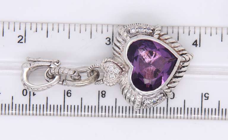Judith Ripka Amethyst Heart Pendant