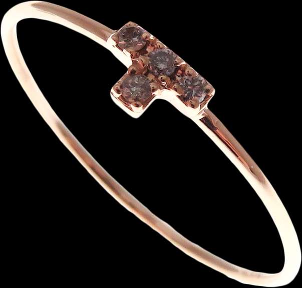 Elegant Four Set Diamond 18k Rose Gold Ring