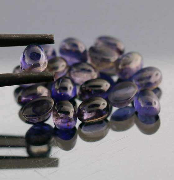 Collectors 15.17ct very best blue violet hue Iolite cabochon set