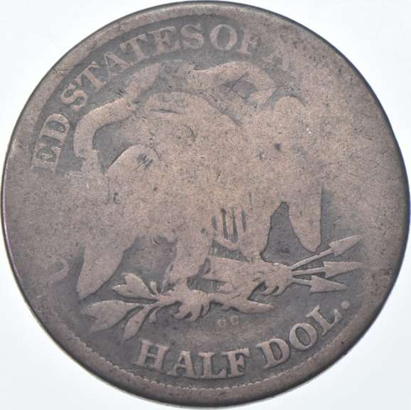 1870's-CC Seated Liberty Half Dollar Small CC Counter Stamped