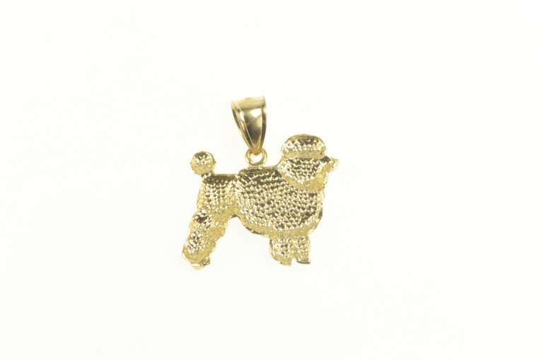 10K Yellow Gold Diamond Cut Toy Poodle Dog Breed Charm/Pendant