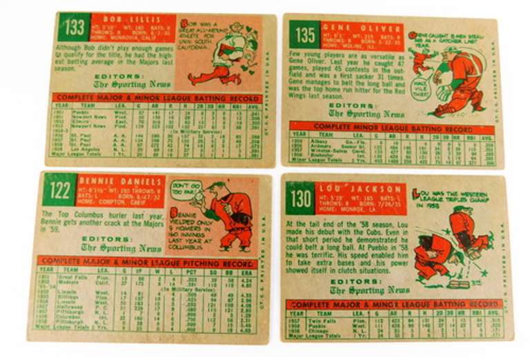 4 Rookie Stars 1959 Baseball Cards