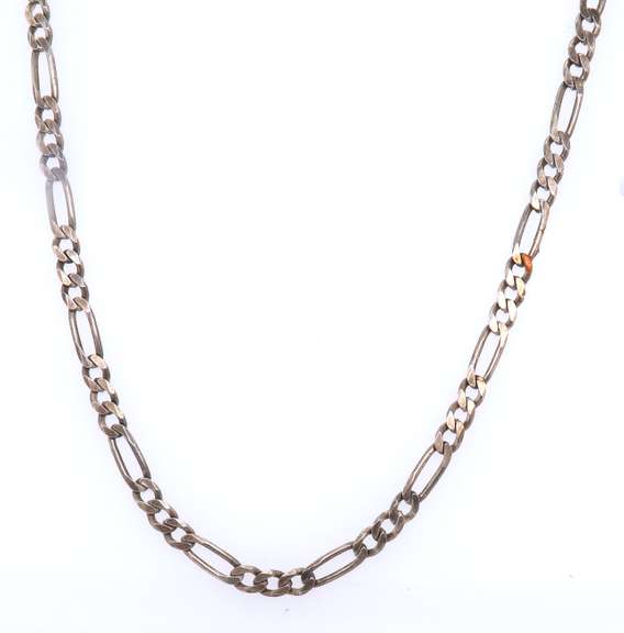 Vintage Sterling Silver Figaro Chain Necklace