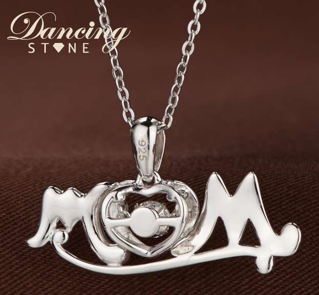 Mom Dancing Stone Silver pendant