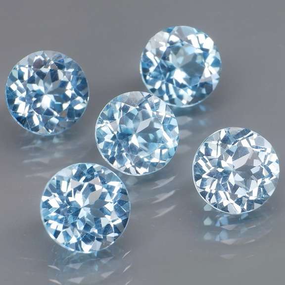 Sparkling! 5 piece 11.66ct full fire sky blue Topaz set