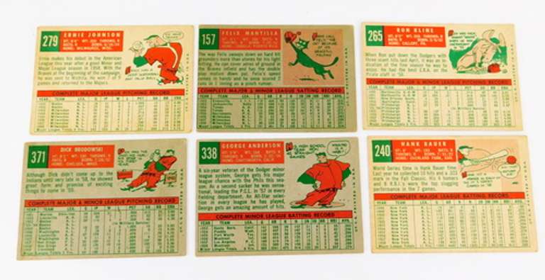 6 Topps 1959 Baseball Cards