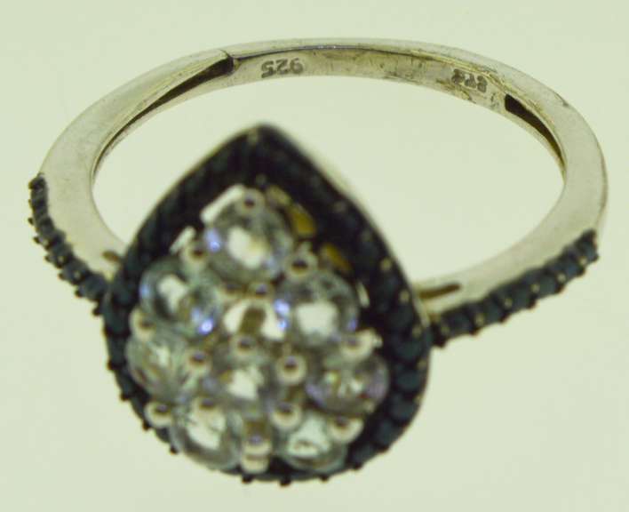 Sterling Silver White Topaz Pear shape Ring