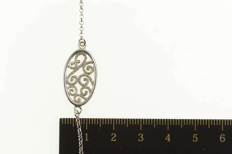 Sterling Silver Charles Garnier Oval Scroll Filigree Chain Necklace