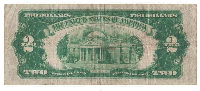 1928-A $2 Two Dollar Red Seal Jefferson Bank Note US Bill
