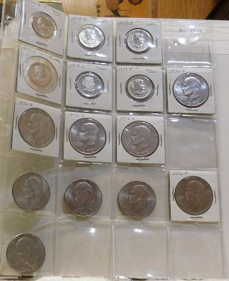 15 coins: SBA Prfs & Uncs; Ikes