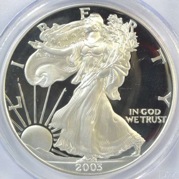 Great PCGS PR70DCAM graded 2003-W $1 Silver Eagle coin.