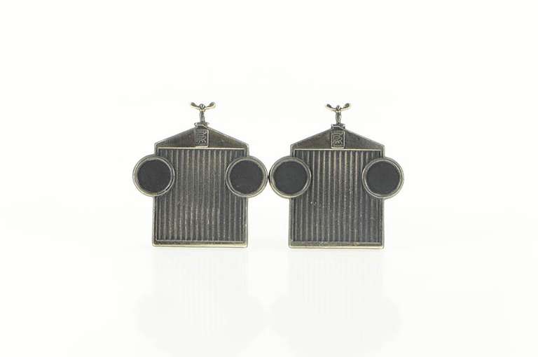 Sterling Silver 1940's Rolls Royce Front Grill Luxury Car Cuff Links