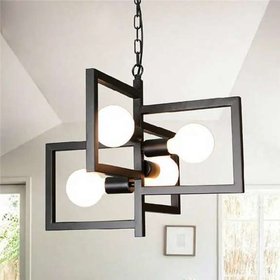 E27 4 Heads Industrial Pendant Chandelier Ceiling Lamp