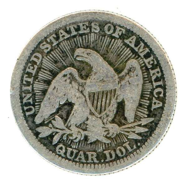 1853 Arrows and Rays Liberty Seated Quarter