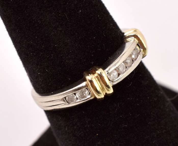 Dazzling Diamond Band Ring in Two Tone Gold