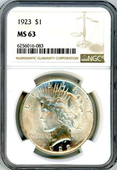 1923 Peace Silver Dollar in NGC MS63