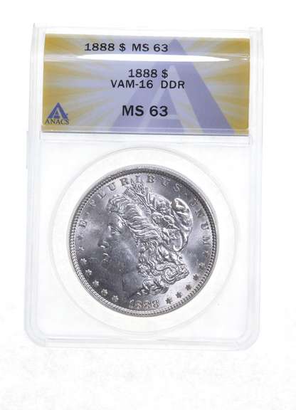 MS63 1888 Morgan Silver Dollar - VAM-16 DDR - Graded ANACS