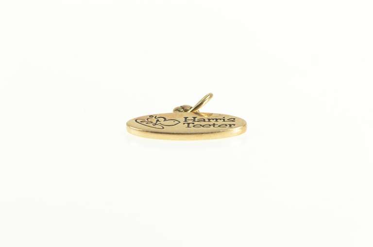 10K Yellow Gold Harris Teeter Grocery Store Oval Charm/Pendant