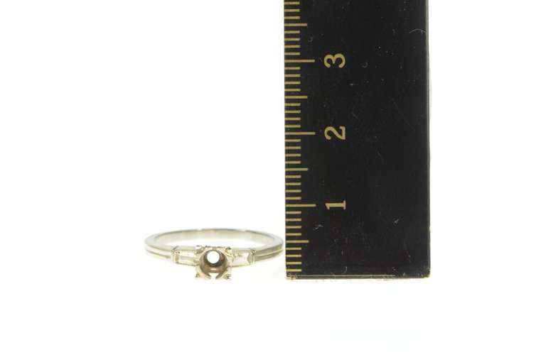 14K White Gold Vintage NOS 1950's 3.5mm Engagement Setting Ring