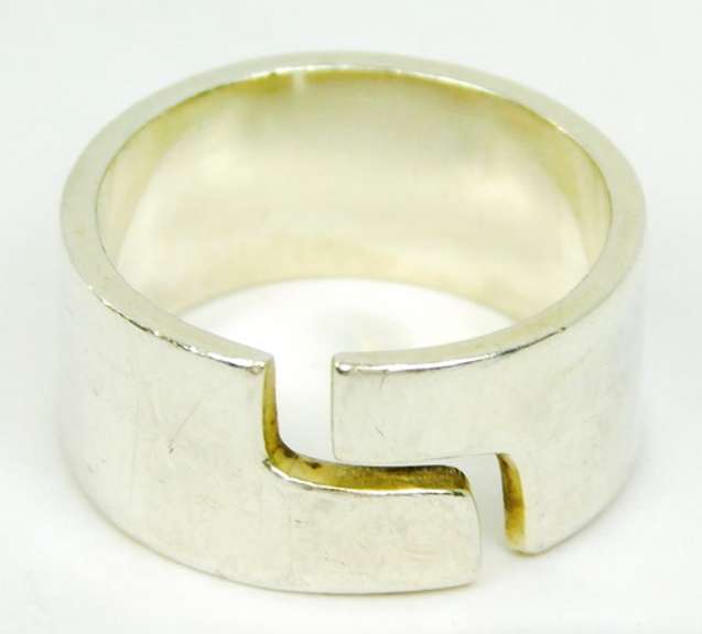 Wide Solid Sterling Silver Band, Size 9.5