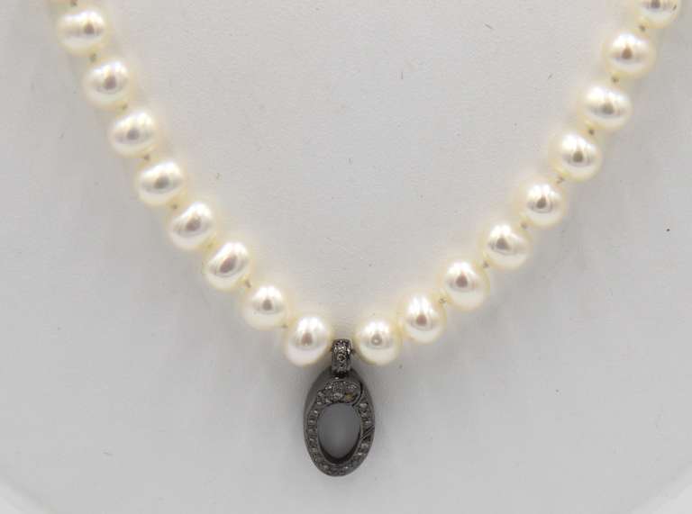 Elegant Silver Fresh Water Pearl Strand Necklace
