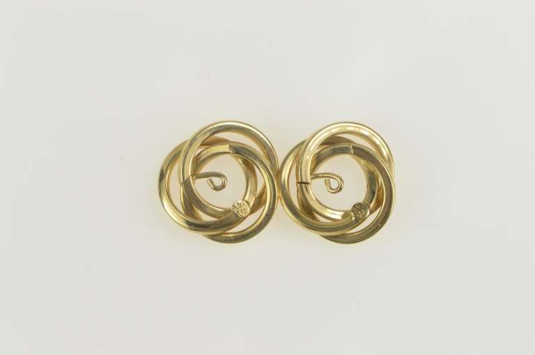 14K Yellow Gold 5.5mm Squared Twist Spiral Earring Jackets