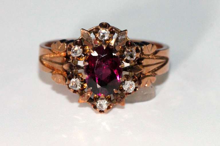 Vintage Diamond & Garnet Ring - New, Lower Price!