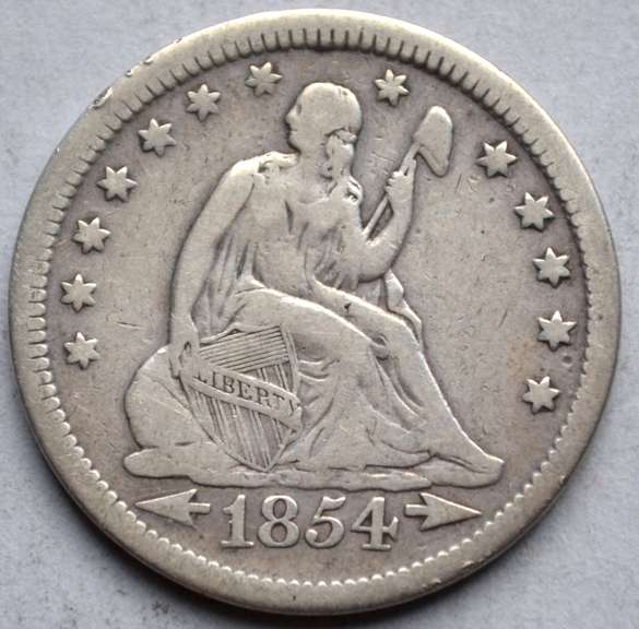 1854 Seated Quarter