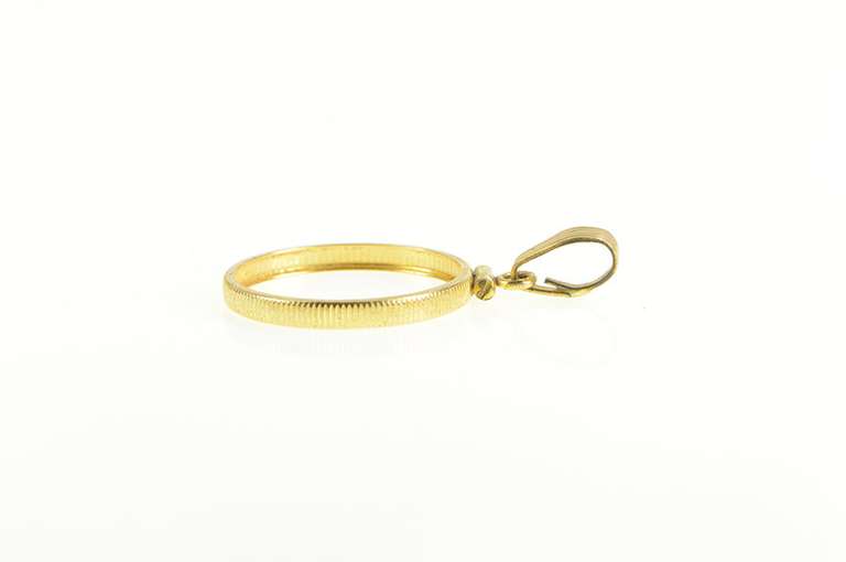 14K Yellow Gold 1/4 oz. Gold Panda Coin Holder Bezel Pendant