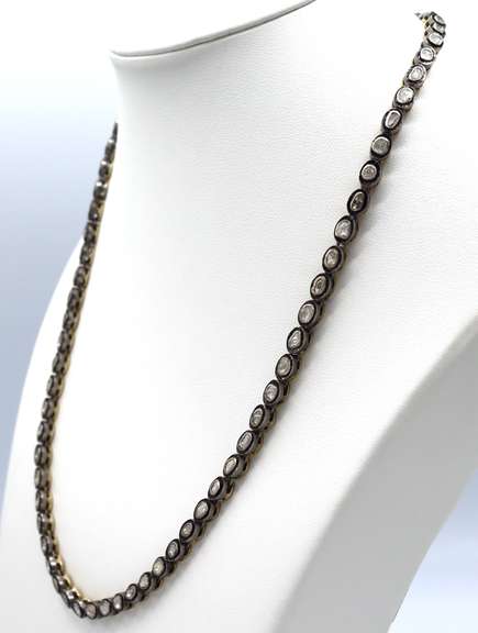 Gorgeous Mine Cut Diamond Necklace