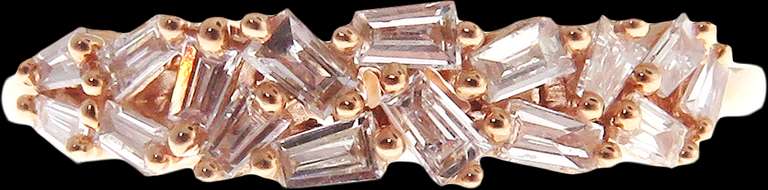 Jumbled Diamond Row 18k Rose Gold Ring
